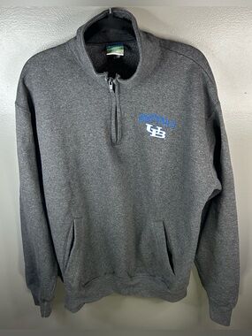 Champion University at Buffalo Bulls Grey Quarter Zip Sweatshirt Size XL